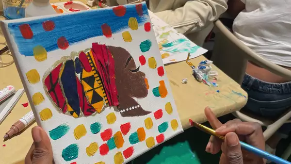 Photo of a painting at a Sip and Paint session