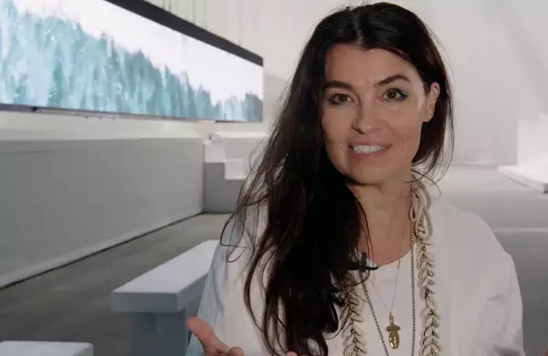 Es Devlin on the set of Free Your Mind