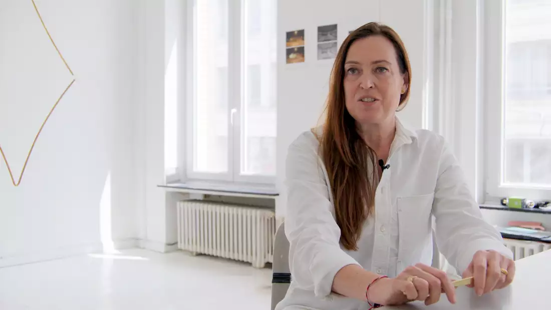 Artist Germaine Kruip in her Brussels studio