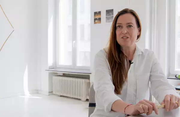 Artist Germaine Kruip in her Brussels studio
