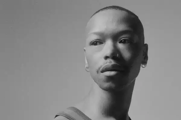 A black and white photograph of Nakhane
